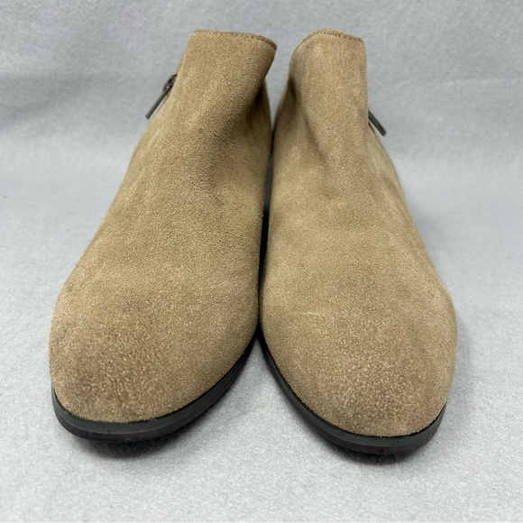 Very Volatile Los Angeles Heeled Ankle Bootie Womens 10 Tan Suede Zip Up - Picture 7 of 13